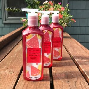 Bath & Body Works NEW Gel Hand Soap Watermelon Lemonade 3- 8 oz Essential Oils